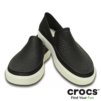 Crocs - 男 - 都會街頭洛卡便鞋 -39黑/白色