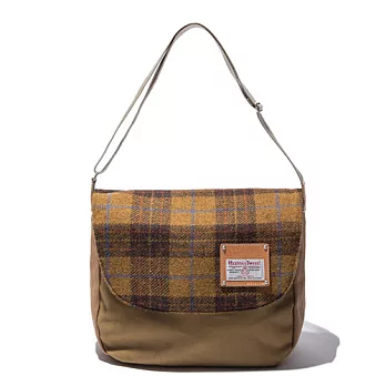 韓國包袋品牌 THE EARTH - CROSS BAG (MUSTARD) HARRIS TWEED 系列 斜背包 (芥末黃)