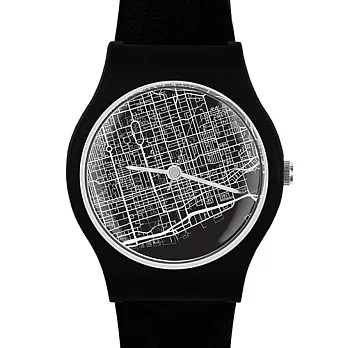 May28th 加拿大 時尚旅行風格地圖手錶 多倫多城市 黑色錶帶/35mm