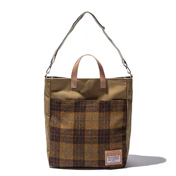 韓國包袋品牌 THE EARTH - TOTE&CROSS BAG (MUSTARD) HARRIS TWEED 系列 托特/斜背包 (芥末黃)