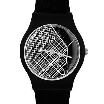 May28th 加拿大 時尚旅行風格地圖手錶 舊金山城市 黑色錶帶/35mm