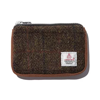 韓國包袋品牌 THE EARTH - CARD ZIP WALLET (BROWN) HARRIS TWEED 系列 卡片/零錢包 (棕)