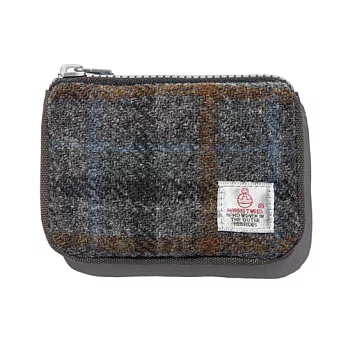 韓國包袋品牌 THE EARTH - CARD ZIP WALLET (GREY) HARRIS TWEED 系列 卡片/零錢包 (深灰)