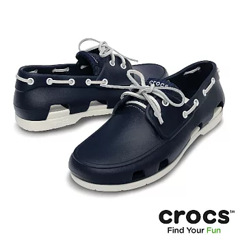 Crocs - 男款 - 男士海灘帆船鞋 -39深藍/白色