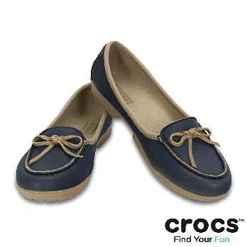 Crocs - 女款 - 女士卡樂彩芭蕾輕便鞋 -35深藍/滾草棕色