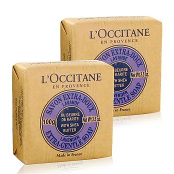 L’OCCITANE 歐舒丹 乳油木薰衣草植物皂(100g)X2入-期效201704