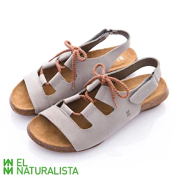 EL Naturalista(女) 夏日的馬甲 軟木塞鞋船綁帶側扣涼鞋 - 淙石灰36灰