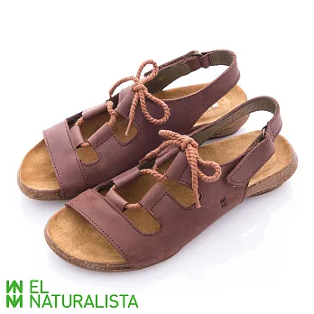 EL Naturalista(女) 夏日的馬甲 軟木塞鞋船綁帶側扣涼鞋 - 大樹咖36咖