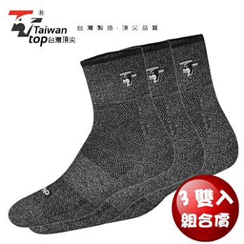 【台灣頂尖】台灣製高吸汗除臭運動男襪3入組(S505M)~2色黑色