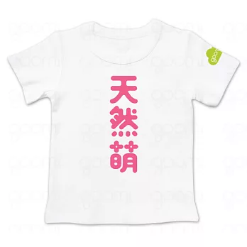 GOOMI台灣第一文創童裝【天然萌】桃紅植絨 涼爽短袖白色T-Shirt1-2Y涼爽白