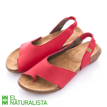 EL Naturalista(女) WAKATAUA 彈力橡膠再生大底 夾腳幾何面鬆緊涼鞋 - 毛利紅36紅