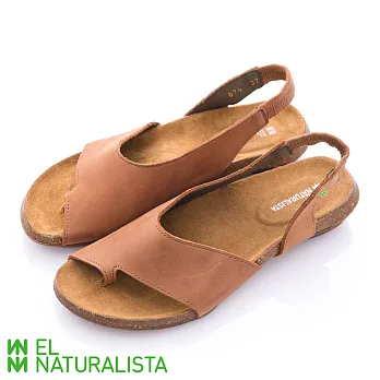 EL Naturalista(女) WAKATAUA 彈力橡膠再生大底 夾腳幾何面鬆緊涼鞋 - 棕梠棕36棕