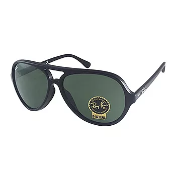 【Ray Ban 雷朋】4125F-901-59-亞洲版-人氣經典太陽眼鏡(#-黑框-雷朋綠鏡面)