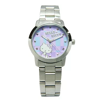 Hello Kitty 童玩博覽會趣味造型時尚腕錶-紫-LK683LWVI