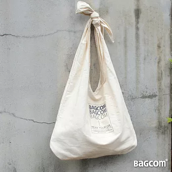 Bagcom 簡結雙層tote包-原色帆布