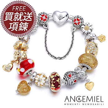 Angemiel安婕米 925純銀手鍊+串珠套組(情定今生)17cm