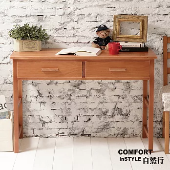 CiS自然行實木家具 書桌-電腦桌-化妝桌-邊桌W110cm(溫暖柚木色)