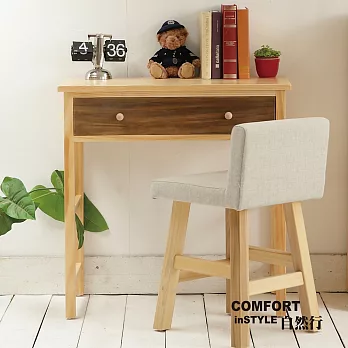 CiS自然行實木家具 書桌-電腦桌-化妝桌-邊桌W90cm(原木胡桃色)