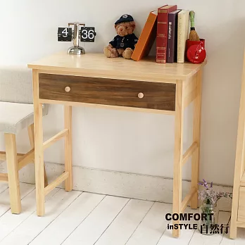 CiS自然行實木家具 書桌-電腦桌-化妝桌-邊桌W90cm(水洗胡桃色)
