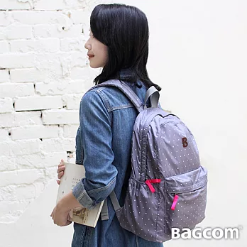Bagcom Masaki柔感星點收納後背包-灰色