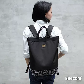 Bagcom 圖騰好用手提後背包-黑色