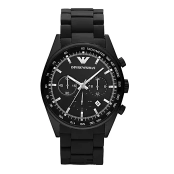 【EMPORIO ARMANI】黑色時尚男士石英手錶(AR5981)