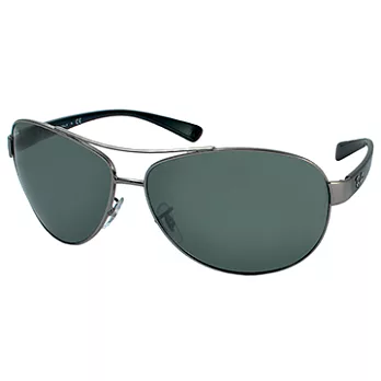 【Ray Ban 雷朋】3386-004/71-67 包覆型太陽眼鏡#加大版 (銀邊#雷朋綠鏡)