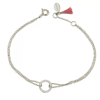 SHASHI 紐約品牌 Circle Pave 鑲鑽圓滿圈圈手鍊 925純銀鑲18K白金