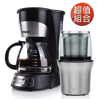 【超值組】荷蘭公主美式咖啡機+乾溼研磨機(242123+221030)