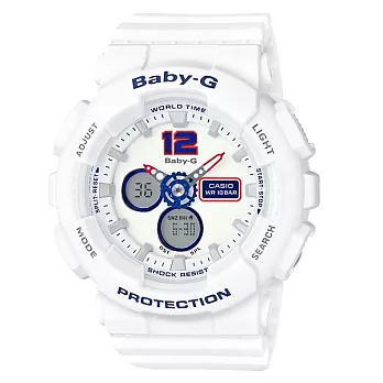 BABY-G 啦啦隊的俏皮競賽時尚運動限量腕錶-紅藍雙色-BA-120TR-7B