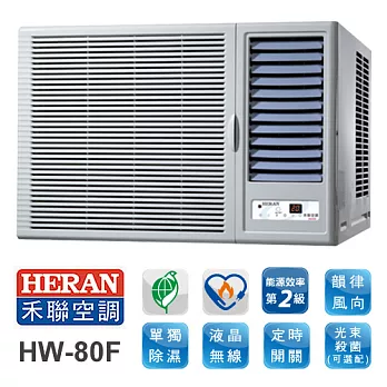 禾聯 HERAN 旗艦系列 (適用坪數14-20坪、6880kcal) 窗型冷氣 HW-80F