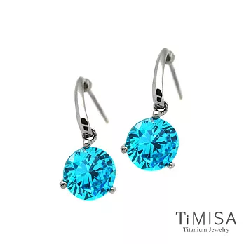TiMISA《花妍朵朵》(水藍)純鈦耳環一對水藍