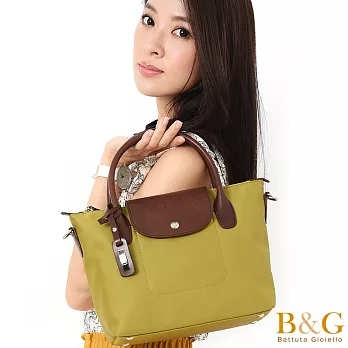 【B＆G】義大利牛皮桃樂絲掀蓋二用包(馬卡龍金)