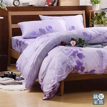 【梵蒂尼Famttini-戀香卉影.紫】特大四件式頂級純正天絲兩用被床包組