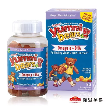 你滋美得 Yummi Bears美國原裝進口魚油DHA軟糖(90粒)