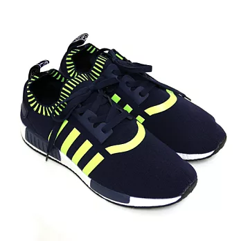 【Pretty】潮流輕量混織布線條綁帶休閒運動男鞋25.5藍色