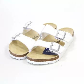 【U】BIRKENSTOCK - Arizona亞利桑那系列經典休閒雙帶拖鞋(女款, 二色可選)EU36 - 白色