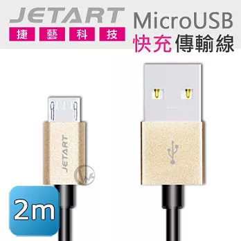 JetArt 捷藝 鋁合金 快充支援 MicroUSB 傳輸線 2m (CAB032)