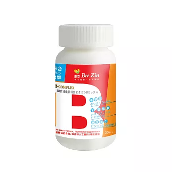 【BeeZin康萃】艾莉絲代言 天然綜合B群素食膠囊x1瓶(630毫克/顆；30顆/瓶)