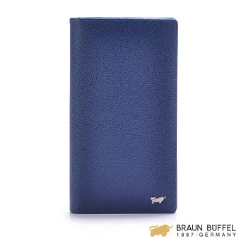 BRAUN BUFFEL‧德國小金牛 - HOMME-B系列卵石紋14卡零錢袋長夾 -墨藍