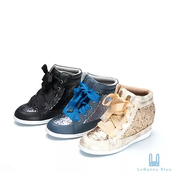 Lebunny Bleu 韓國藍兔子Sneaker閃亮街頭內增高5W黑6黑