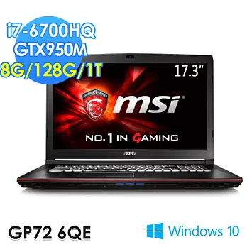 msi微星 GP72 6QE-670TW 17.3吋 i7-6700HQ GTX950M WIN10