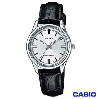 CASIO卡西歐 簡潔風格皮帶女錶-白 LTP-V005L-7A