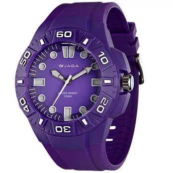 JAGA 捷卡 AQ1080-AG 時尚潮流亮彩防水指針錶 - 紫