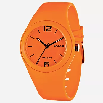 JAGA 捷卡 AQ911 馬卡龍螢光系列指針錶- 橙