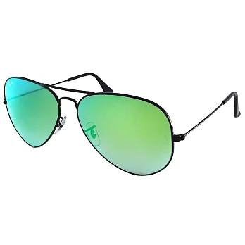 【Ray-Ban 雷朋】3025-002/4J-58 經典飛官款太陽眼鏡 (#黑框水銀綠鏡面-小版)