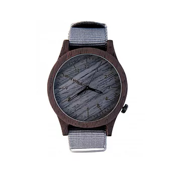 Plantwear 歐洲手工製實木手錶-Heritage series--銀石灰黑檀木