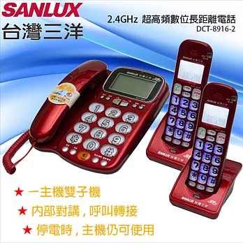 台灣三洋SANLUX數位無線子母機(雙子機) 二色可選紅色