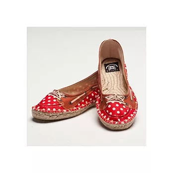 BSIDED KAYAK RED PEA BALLET 仿真時尚設計印刷休閒鞋(女)40紅色