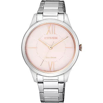 CITIZEN Eco-Drive 典雅貴妃時尚女性優質腕錶-銀-EM0415-54W